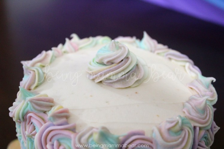 Being Mamma Bear - Unicorn Theme First Birthday Rainbow Cake with Vanilla Buttercream frosting 17