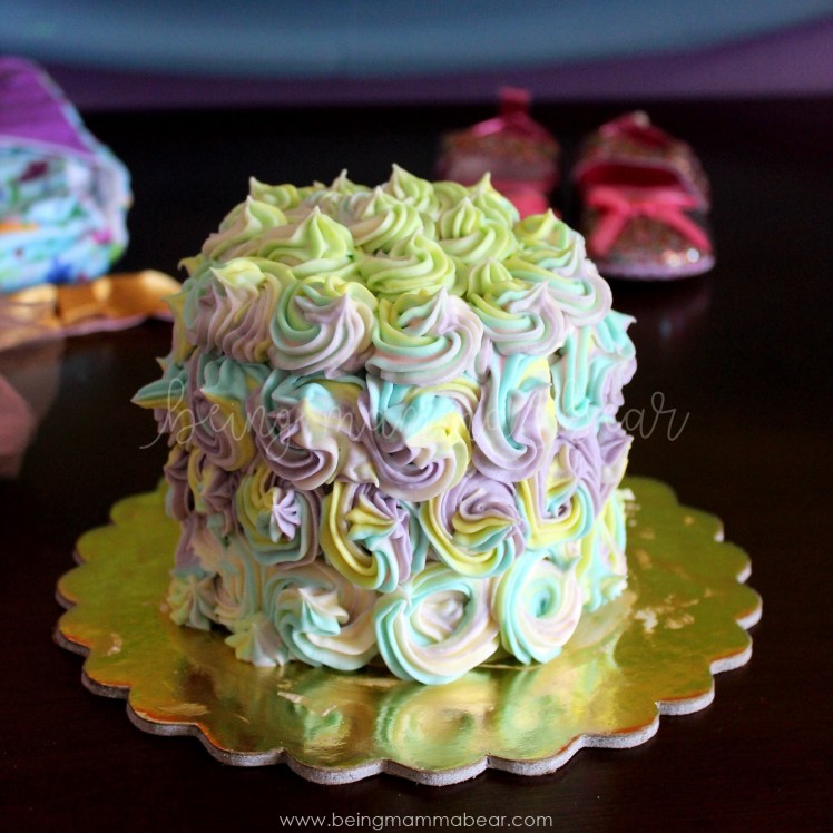 Being Mamma Bear - Unicorn Theme First Birthday Rainbow Cake with Vanilla Buttercream frosting 28.JPG